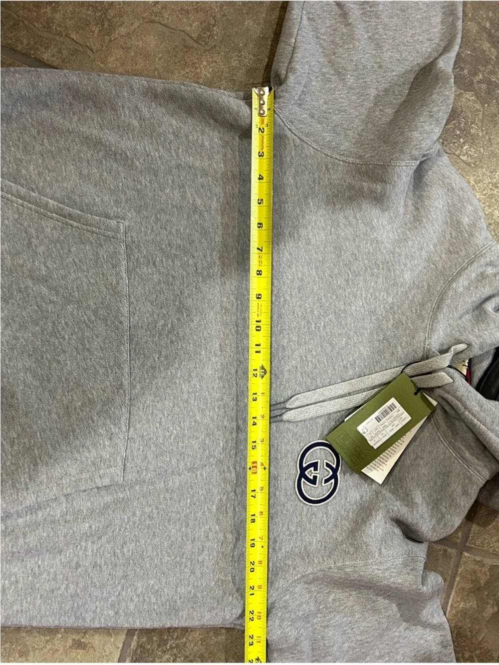 Men’s Gucci embroidered interlocking G logo hoodie size XL made in Italy